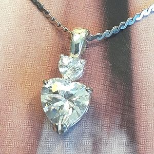 3 for $25- NWT Crystal Heart Pendant & Chain